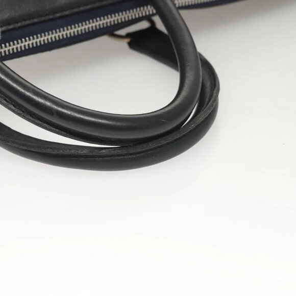 Christian Dior Trotter Canvas Hand Bag Navy Gold Auth 126103 - Picture 8 of 16